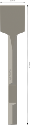 Bosch PRO HEX 28-4C Spatmeißel, 80 mm Schneide.