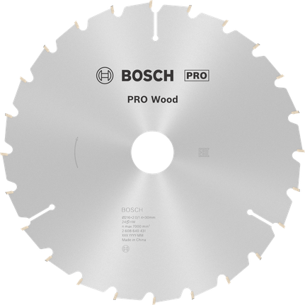 Bosch PRO Wood Kreissägeblatt 216 mm T24 für Holz.