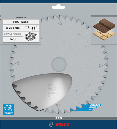 Bosch PRO Wood Kreissägeblatt 254×2,8×30 mm T60.