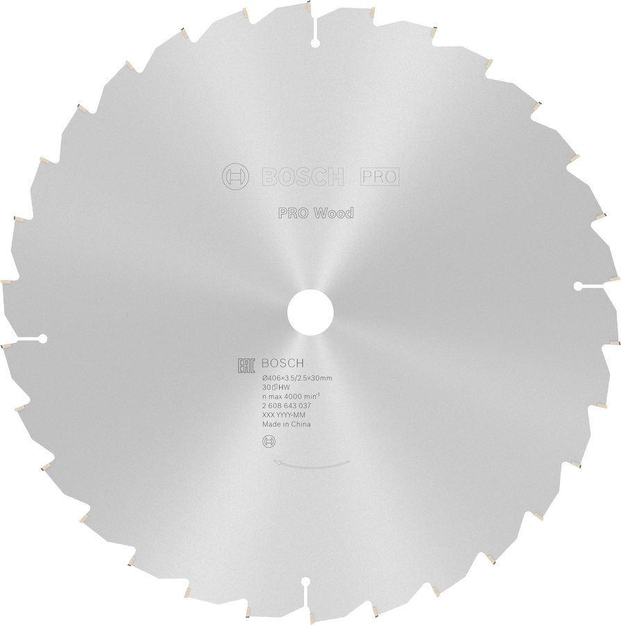 Bosch PRO Wood Kreissägeblatt 406 mm zum Holzschneiden.
