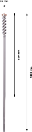 Bosch PRO SDS max-9 Durchbruchbohrer, 45 mm Durchmesser.