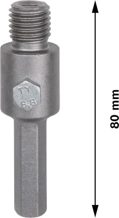 Bosch PRO Sechskantadapter M16 80 mm für Werkzeuge mit Sechskantschaft.