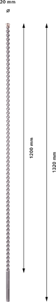 Bosch PRO SDS-max-7 Bohrer, 20x1200x1320 mm.