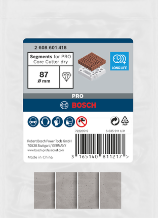 Bosch PRO Kernbohrer, Trockensegmente 87 mm für Mauerwerk.