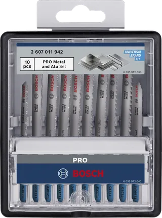 Bosch PRO Metall- und Aluminium-Set, 10-teiliges Stichsägeblattset.