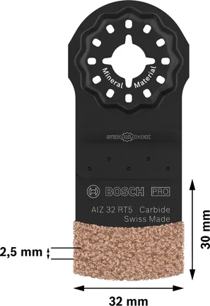 Bosch PRO AIZ 32 RT5 Multifunktionswerkzeug-Sägeblatt zum Schneiden von mineralischen Materialien.