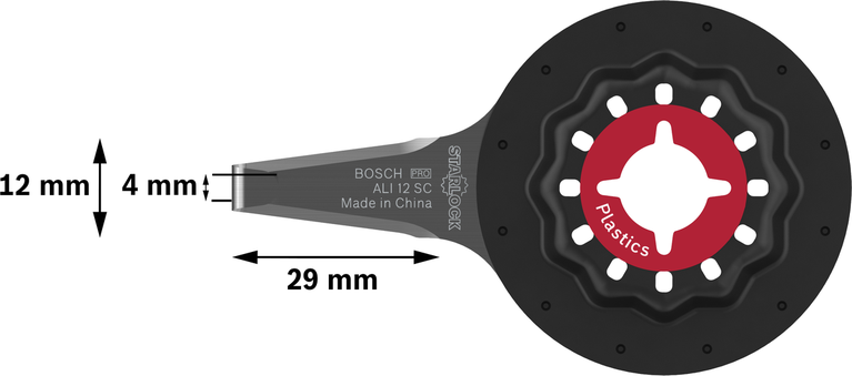 Bosch PRO ALI 12 SC Multitool-Sägeblatt für Kunststoffe.