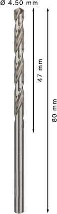 Bosch PRO Metal HSS-G Spiralbohrer 4,5 mm.