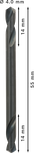 Bosch PRO Metal HSS-G Doppelbohrer 4 mm.