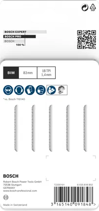 Bosch PRO Hartholz Clean Curve T101AOF Stichsägeblätter 83 mm, 5 Stück