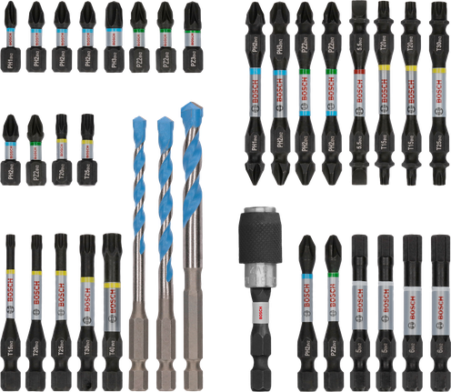 Bosch PRO Impact Schrauber- und Multi-Baubohrer-Mischset, 35-teilig.