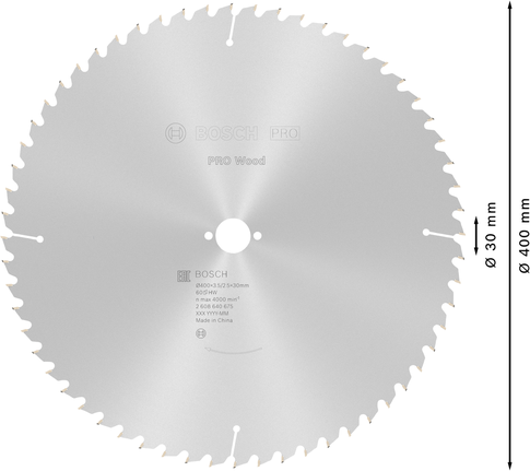 Bosch PRO Wood Kreissägeblatt 400mm T60.