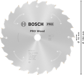 Bosch PRO Wood Akku-Kreissägeblatt 184 mm T24.