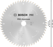 Bosch PRO Aluminium Akku-Kreissägeblatt, 190 mm.