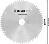 Bosch PRO Aluminium-Kreissägeblatt 216 mm für Akku-Werkzeuge.