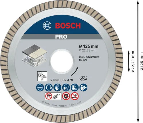 Bosch PRO Ceramic Diamond Disc, 125 mm Fliesenschnitt.