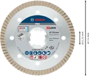 Bosch PRO Ceramic X-Lock Diamantscheibe 115 mm zum Fliesenschneiden.