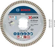 Bosch PRO Ceramic X-Lock Diamantscheibe 125 mm zum Fliesenschneiden.