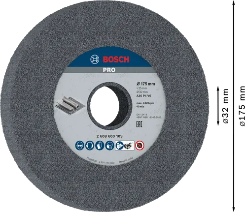 Bosch PRO Metall-Schleifscheibe 175 x 25 x 32 mm G36.
