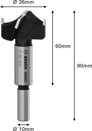 Bosch EXPERT Scharnierbohrer für laminiertes Holz, 36 mm.