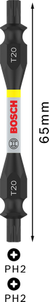 Bosch PRO Doppelseitiger Schlagbit T20 65 mm.