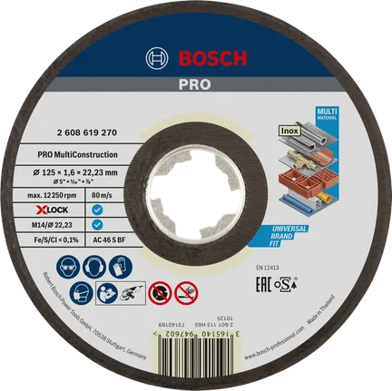 Bosch PRO Multi Material X-Lock-Trennscheibe, 125 mm.