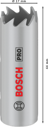 Bosch PRO Multimaterial-Lochsäge 17 mm, 44 mm Länge.