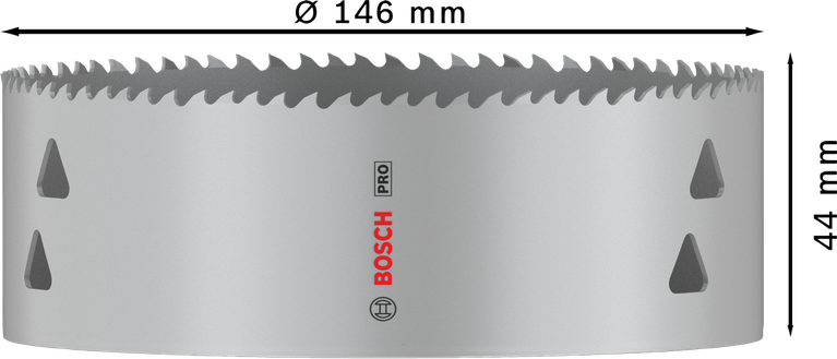 Bosch PRO Multimaterial-Lochsäge 146 mm für Gewindeschnitte.