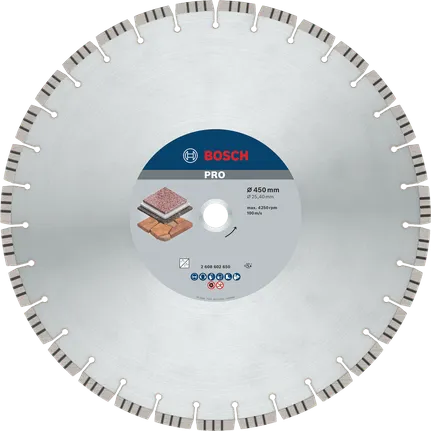 Bosch PRO Stone Diamantscheibe 450 mm zum Steinschneiden.
