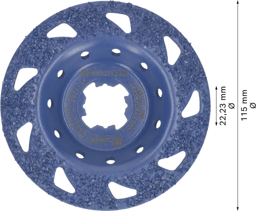 Bosch EXPERT Mehrkomponenten-Hartmetall-Schleifkopf, schräg, 115 mm.