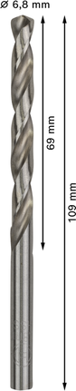 Bosch PRO Metall-HSS-G Spiralbohrer 6,8 mm.