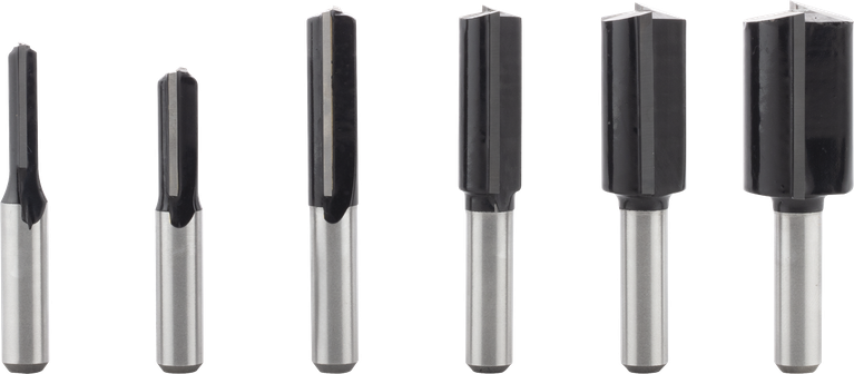 Bosch PRO Fräser-Set, gerade, 8 mm Schaft, 6-teilig.
