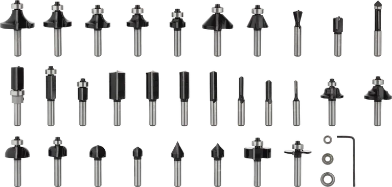 Bosch PRO Router Bit Mixed Set 8mm 30-teiliges Sortiment.
