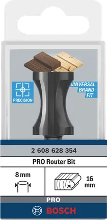 Bosch PRO Fräser 8 mm Schaft 16 mm Radius.