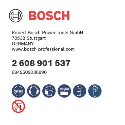 Sicherheitssymbole und Produktcode.