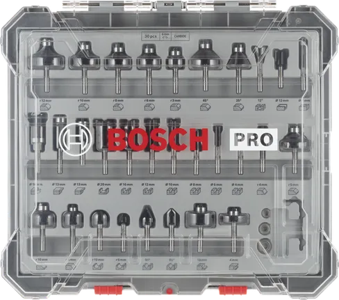 Bosch PRO Fräser-Set 6 mm Schaft 30-tlg.