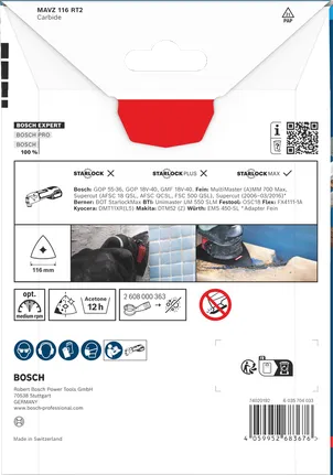 Bosch EXPERT MAVZ 116 RT2 Hartmetall-Schleifteller, 116 mm.