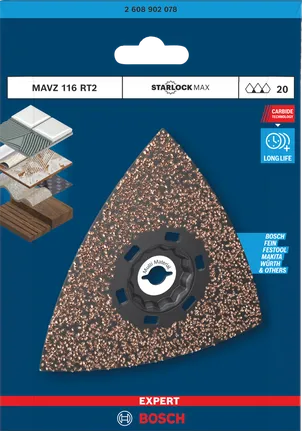 Bosch EXPERT MAVZ 116 RT2 Hartmetall-Schleifscheibe, Körnung 20.