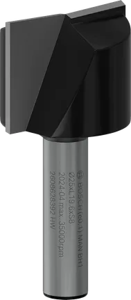 Bosch PRO Router-Geradfräser, zweischneidig, 25 mm Durchmesser.