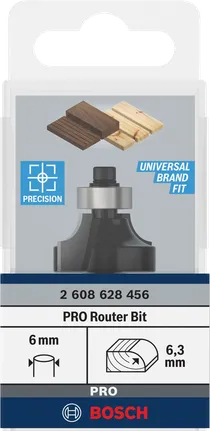 Bosch PRO Fräser Abrundungsfräser 6,3 mm 6 mm Schaft.