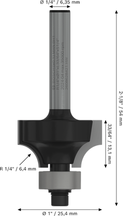 Bosch PRO-Fräser zum Abrunden von über 1/4 Zoll Radius.