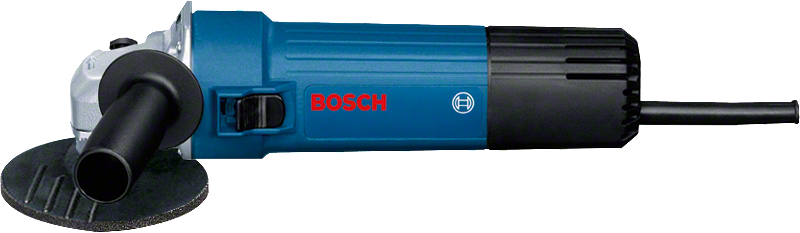 Bosch Winkelschleifer mit Seitengriff für Schneidarbeiten.