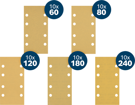 Bosch EXPERT C470 Schleifpapier-Set, verschiedene Körnungen, 50-tlg.