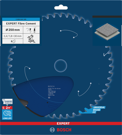 Bosch EXPERT Kreissägeblatt für Faserzement 250 mm zum Schneiden von Faserzement.