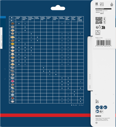 Bosch EXPERT Aluminium-Kreissägeblatt-Verpackungsdiagramm.
