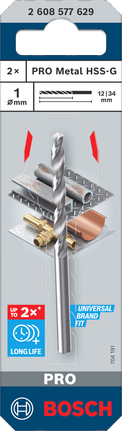 Bosch PRO Metal HSS-G Spiralbohrer 1x12x34 mm.