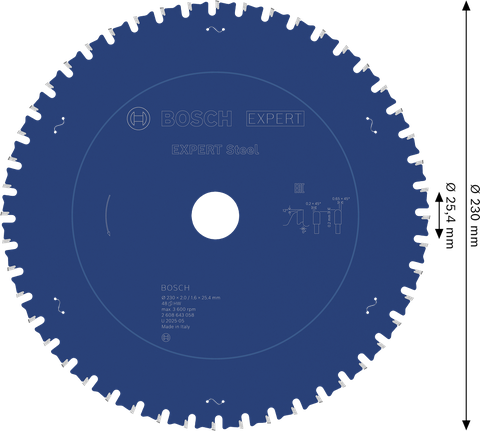 Bosch EXPERT Stahl-Kreissägeblatt, 230 mm T48.