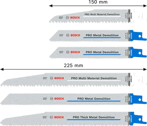 Bosch PRO Abbruchklingen-Set, 6-teilig, für Metall und verschiedene Materialien.