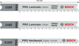 Bosch PRO Laminat-Set U-Schaft-Stichsägeblätter 3-teilig.