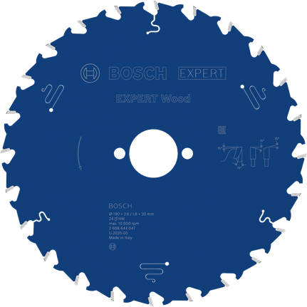 Bosch EXPERT Wood Kreissägeblatt, 190 mm T24.